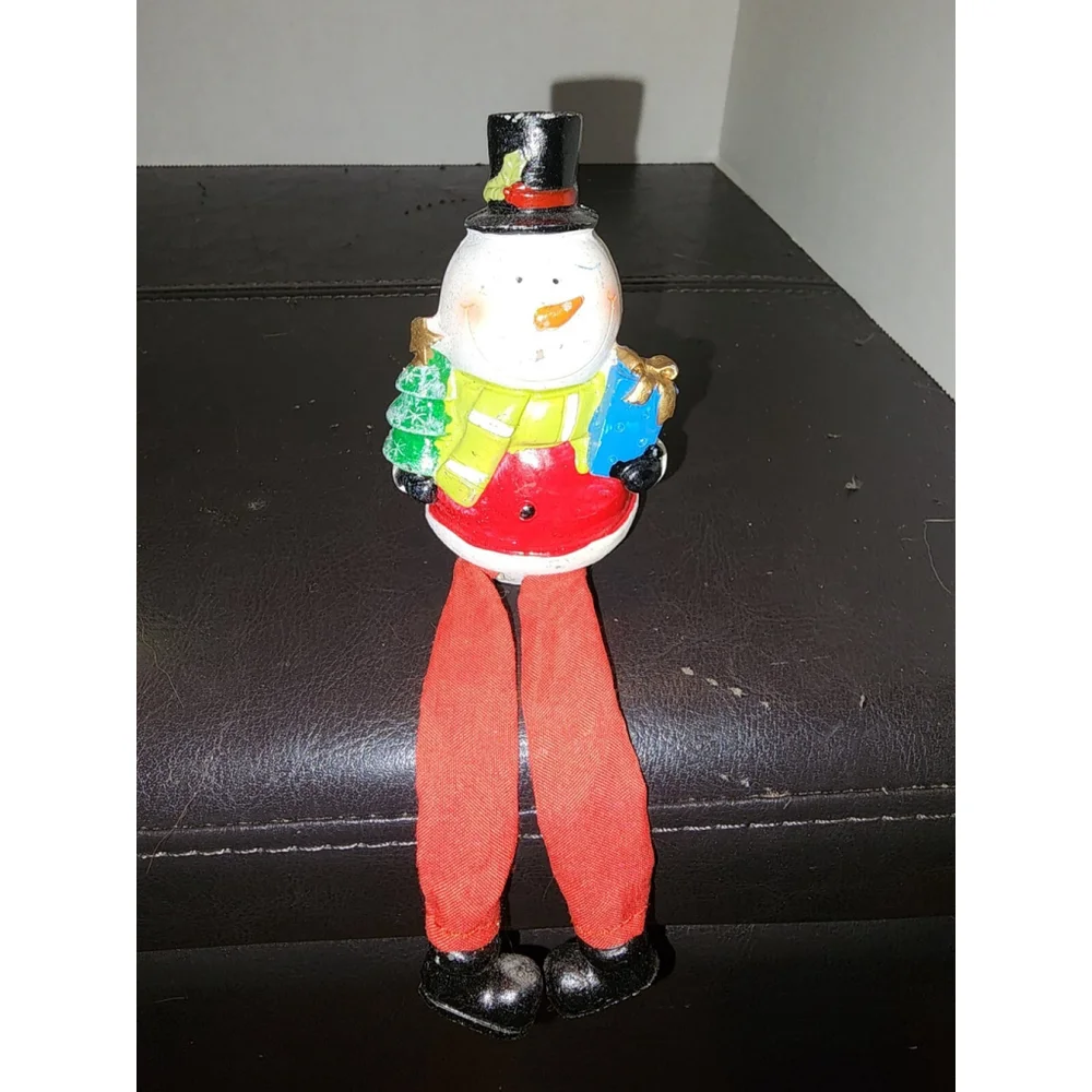 Set of 4 Vintage Christmas Shelf Sitters Reindeer,‎ 2 Snowmen, Penguin